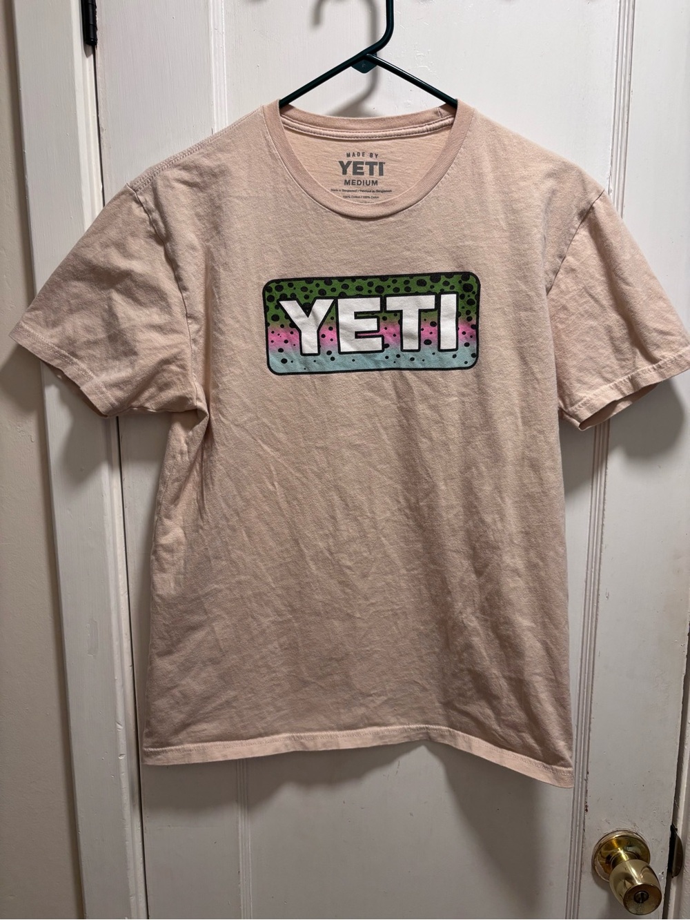 Yeti Tan Tee with Multicolor Logo